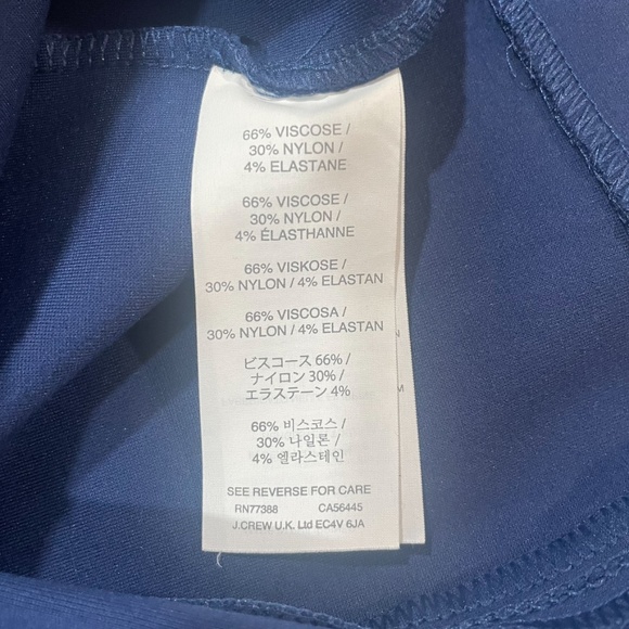 J.Crew Midnightl Blue Pencil Structured Knit Zipper Detail Scuba Mini Dress Sz 6 - Picture 13 of 15